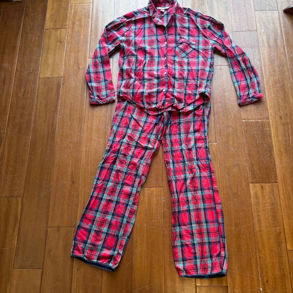 Victoria's Secret Cozy‎ Flannel 2pc PJ Set Tartan Plaid Loungewear| Small